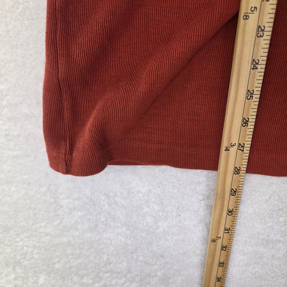 Roundtree & Yorke Mens 2X Burnt Orange Ribbed Cotton Long Sleeve Crewneck Shirt - Picture 4 of 7